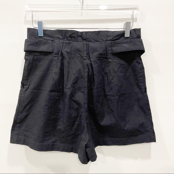 Aaron & Amber Black High Waist Button Waist Cotton Shorts Medium - Picture 2 of 11